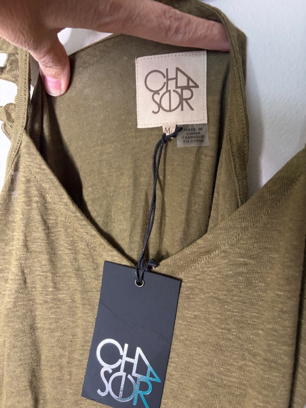 Chaser Olive Ruffle-Strap Tank Top - Picture 3 of 4